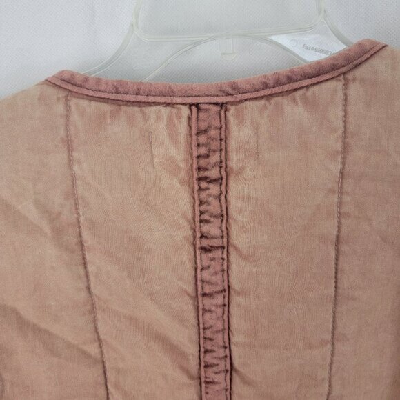 FREE PEOPLE Womens Jacket Mixed Signals Sz SMALL Pink Quilted Bomber Boho - Picture 7 of 15